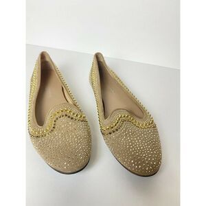 Sondra Roberts 38 Loafers Tan Studded
